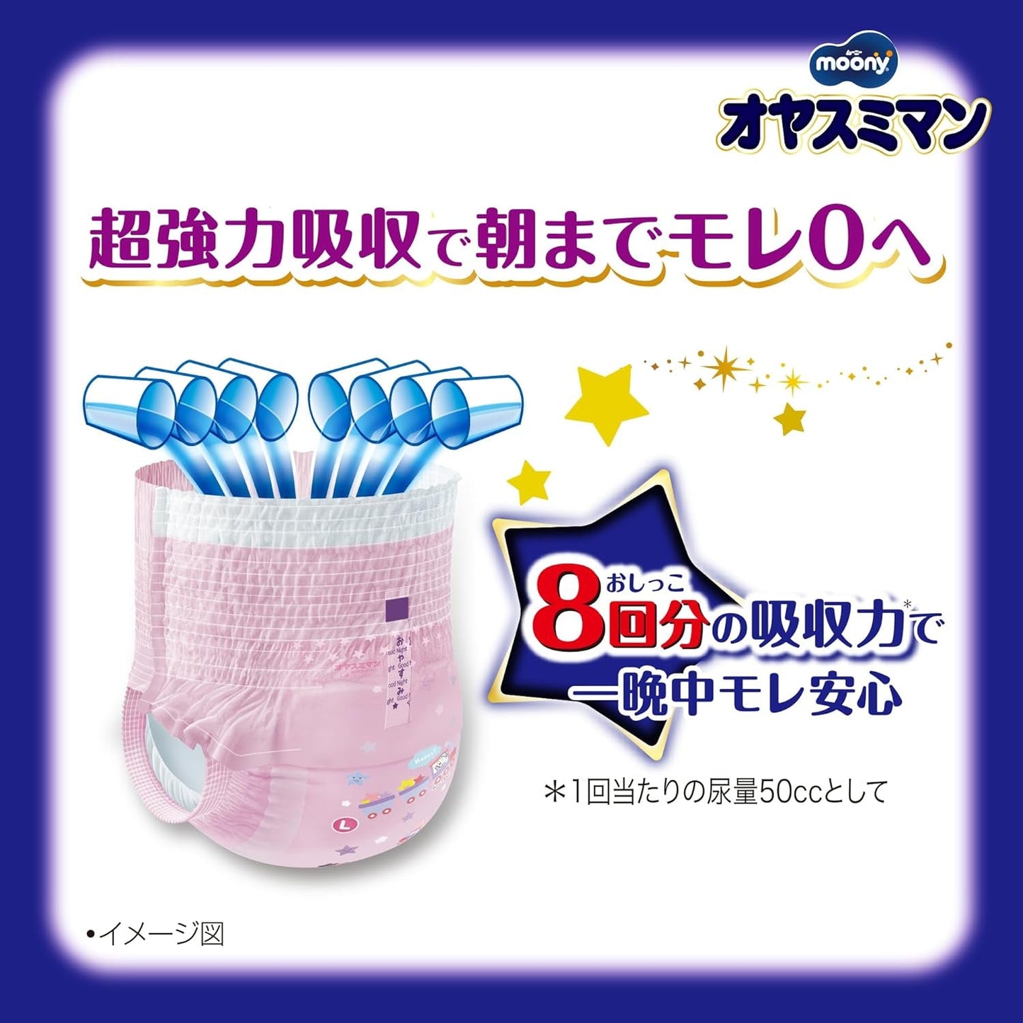 Nattblöjor Oyasumiman Girl, 9 - 14 kg, 30 ark