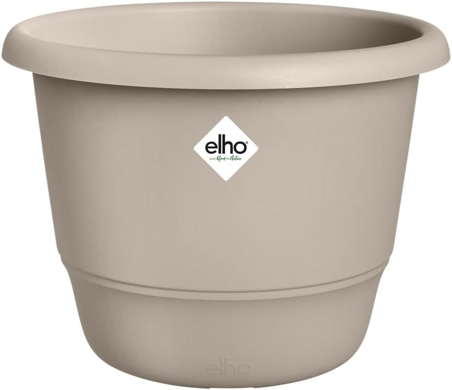 elho Amiga Round 30 - Blomkruka inomhus och utomhus - 100% återvunnen plast - Ø 29,5 x H 20,2 cm - Beige/Svampbeige