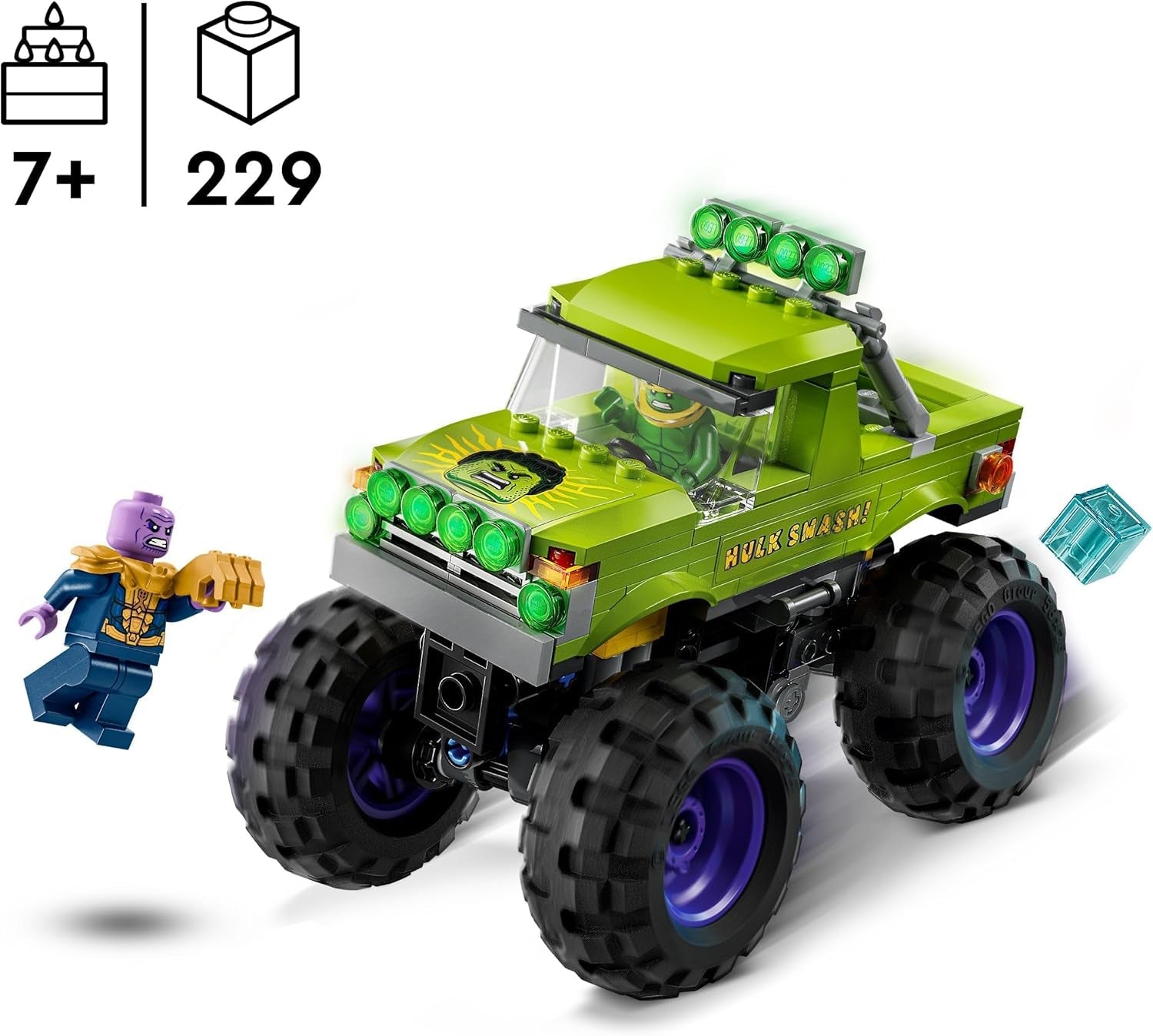 LEGO Ç€ Marvel Hulk Truck Vs. Thanos - Superhjältebyggande leksak - Avengers fordon och minifigurer - Monstertruck för megakul - Present till pojkar och flickor från 7 år - 76312 Byggset Besuche den LEGO-Store