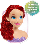 Ariel Just Play Disney Princess Hårhuvud 20 cm med tillbehör 7-delat set rött hår Leksak för barn 3 år och uppåt