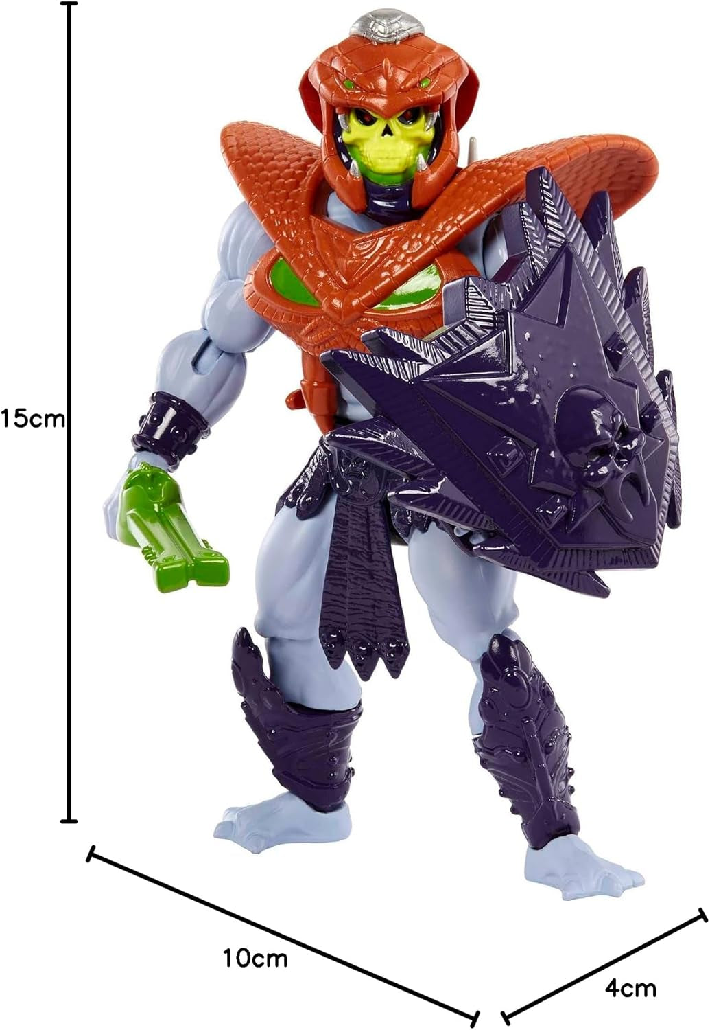 MASTERS of the UNIVERSE Snake Armor Skeletor - 16 rörliga leder, retroförpackning, miniserietidning, för barn 6+ och vuxna samlare, HKM68 Actionfigurer Naty Shop