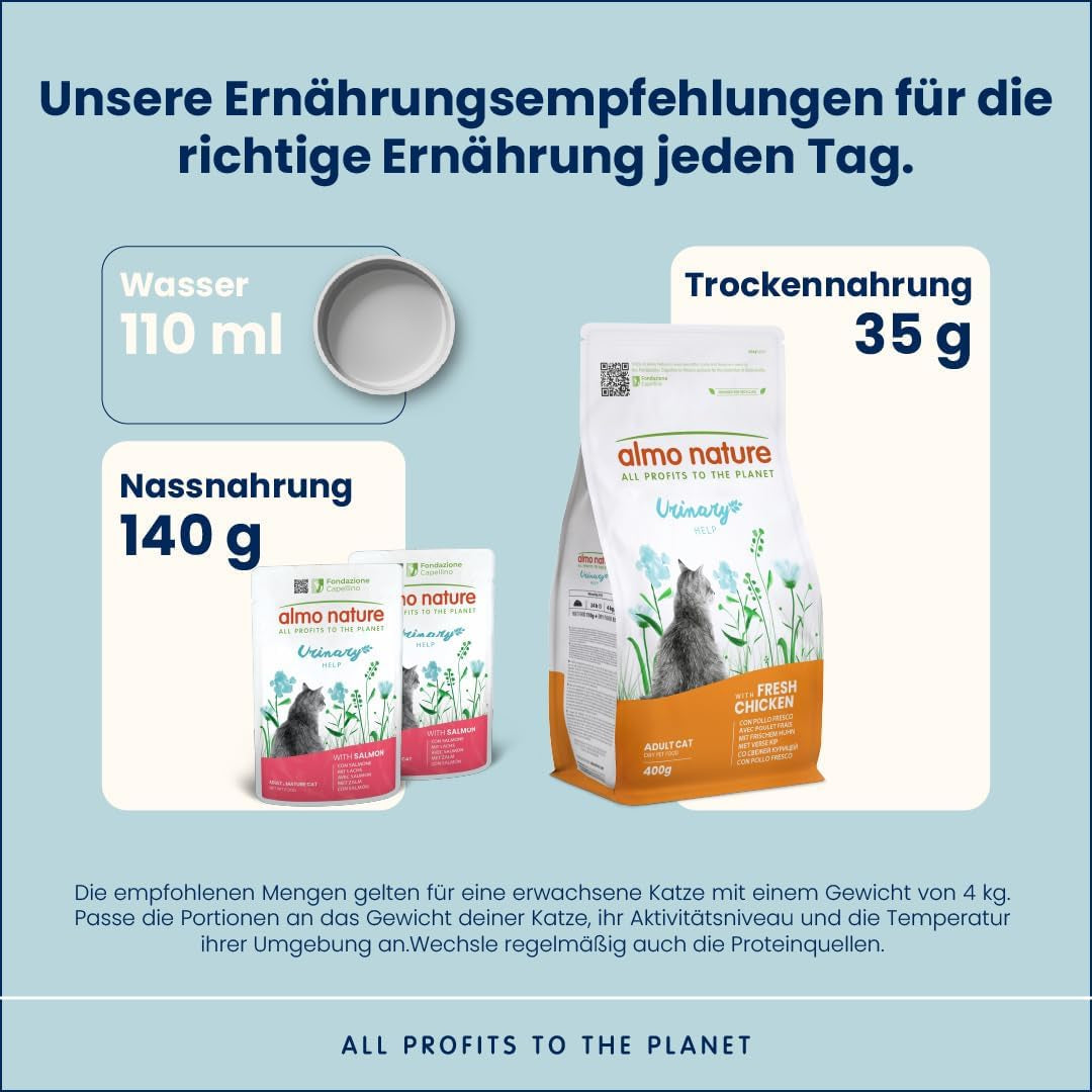 almo nature Functional Urinary Help - Våtfoder för vuxna katter med lax - Stödjer urinvägarnas hälsa - 30 påsar à 70 g vardera
