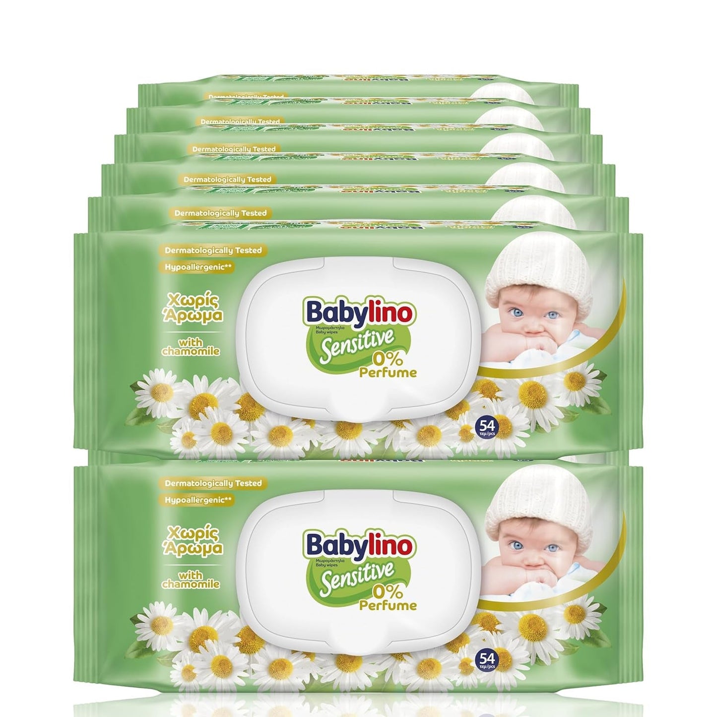 Känsliga babyservetter, 0 % doft, 98 % naturlig formel som återställer hudens pH-balans, friskhetstätning, 54 våtservetter