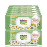 Känsliga babyservetter, 0 % doft, 98 % naturlig formel som återställer hudens pH-balans, friskhetstätning, 54 våtservetter