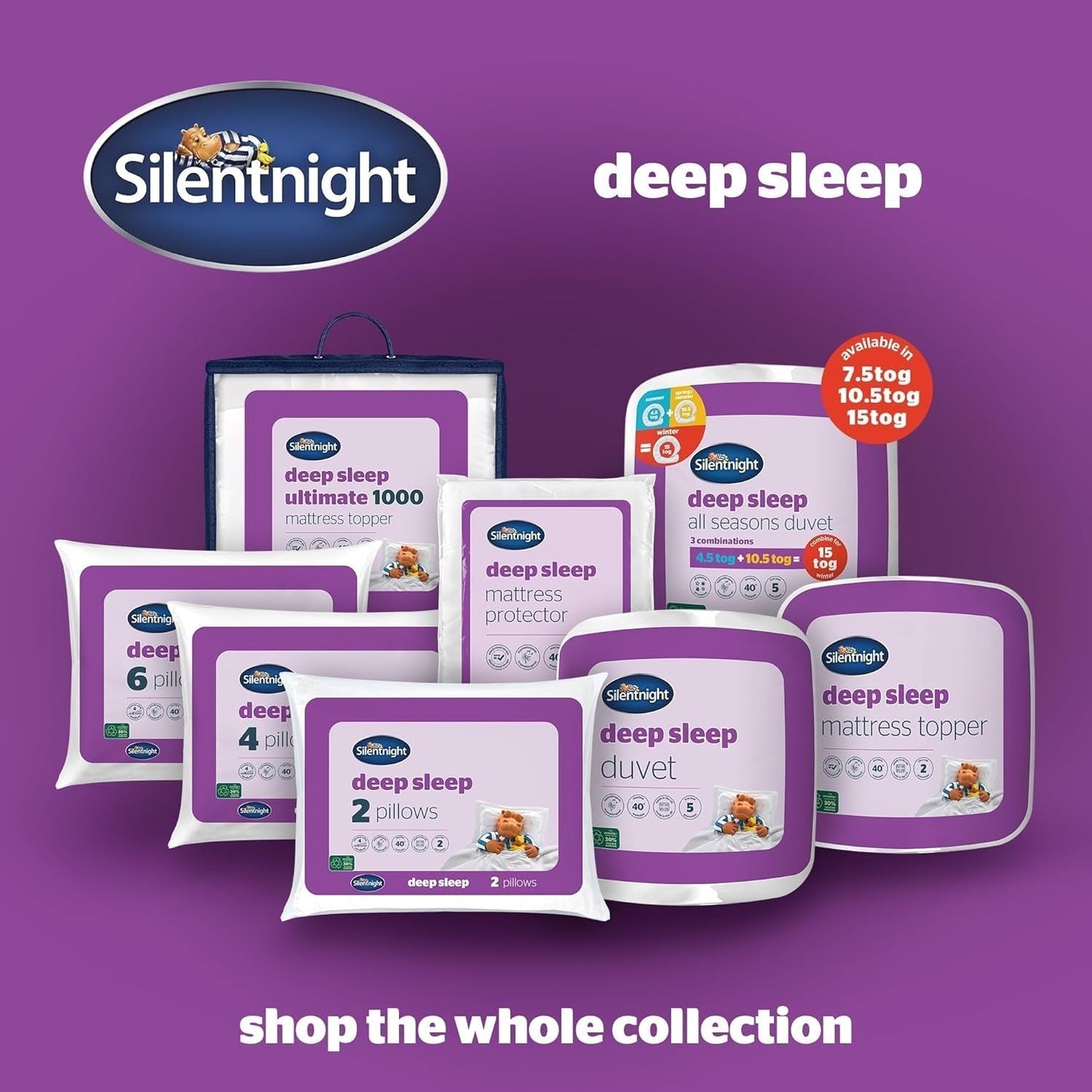Silentnight Deep Sleep täcke, vit, mikrofiber, vit, enkelsäng Täcken och täcken Naty Shop