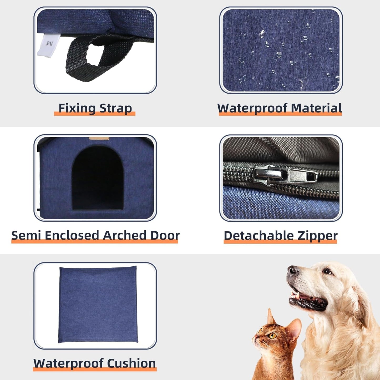 Katzenhaus Für Draußen Winterfest Wasserdicht Wetterfester Katzenhöhle Haustierhaus mit Katzenmatte Varm Hundehöhle Waschbar Hundehaus Tierheim Für Streuner Haustiere 35x30x35cm