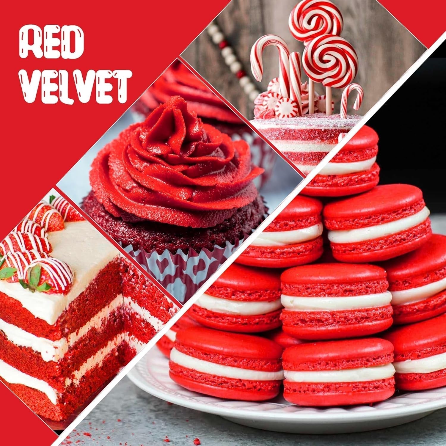Matfärg - Högkoncentrerad flytande matfärg för kakor, bakning, påskägg, drycker - Sockerfri matfärg för fondant, glasyr, slem, tårtdekorering (Red Velvet, 236ml)