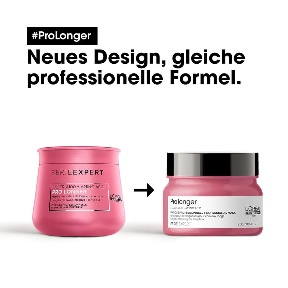 L'Oréal Professionnel hårstärkande mask för långt och tunt hår med filler A-100 och aminosyror, Series Expert, Pro Longer Mask Hair Mask Naty Shop