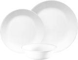Winter Frost servisset för 4, 12 delar, Premium Ultra-Durable Vitrelle™ Glasservis, diskmaskinssäker, mikrovågs- ​​och mikrovågssäker, festlig vinterdesign