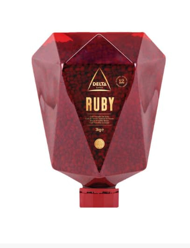 Delta Cafés – hela Ruby kaffebönor, 3 kg låda