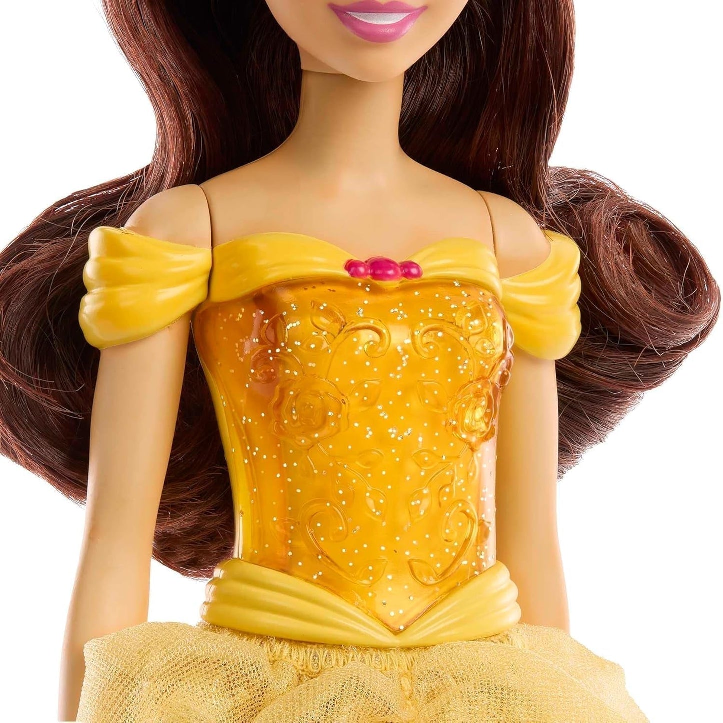 Mattel Disney Princess Toy Movable Belle Fashion Doll med gnistrande kläder och tillbehör Disney filminspirerad present för barn HLW11 Naty Shop Dolls