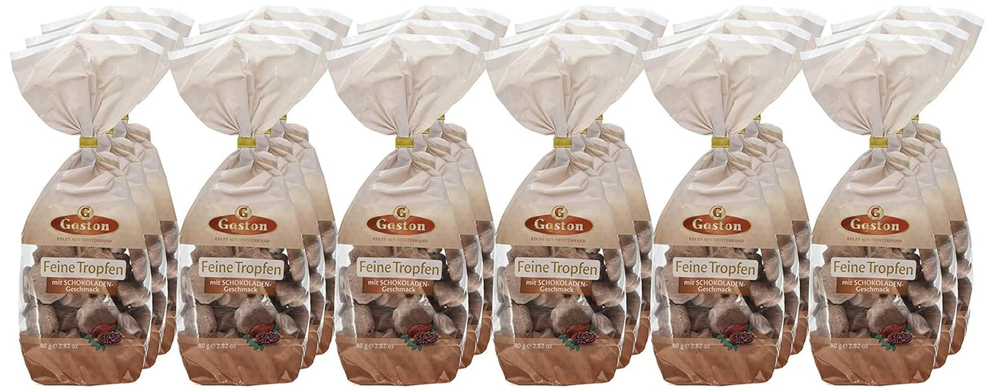 Fina droppar med chokladsmak Förpackning om 18 (18 x 80 g)
