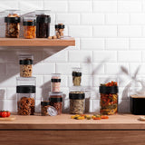 BODUM PRESSO förvaringsburkar, plast, svarta, 4 x 0,25 l, 3 x 0,6 l, 3 x 1 l, 2 x 2 l Matförvaringslådor Naty Shop