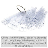 150 Stück Nail Art Tips Ring Stick, Transparent Farbe Karte Platten Nagelleck Display Ring Sticks, Nagel Salon Übungen Display Nagel tips