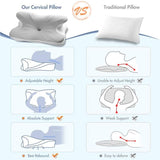 Elegear Memory Foam Kudde med svalkande kuddöverdrag Nacksmärtskudde Sidosömnskudde Ergonomisk kudde Ortopedisk kudde för sidosömmar Rygg Buken 63X 10/14 X36Cm Cervikala ortopediska kuddar Naty Shop