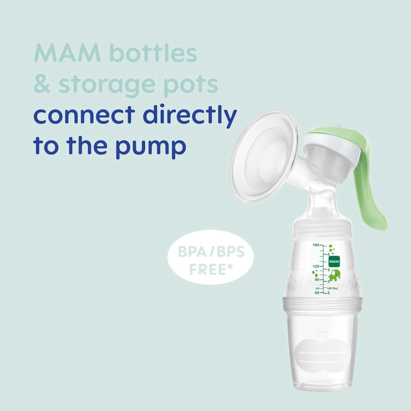 MAM handbröstpump - bekväm och kompakt bröstpump för bröstmjölk som innehåller 1 anti-kolikflaska MAM Easy Start Tillbehör Mat och amning Bebe Naty Shop