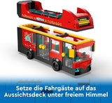 LEGO City dubbeldäckare buss, dubbeldäckare leksaksbuss, fordonsset för flickor och pojkar från 7 år, innehåller 5 figurer, inklusive en baby i en barnvagn 60407 Byggset Besuche den LEGO-Store