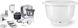 Bosch Series 4 MUM5X720 matberedare, integrerad våg, skål i rostfritt stål 3,9L, mixer 1,25L, 1000W Tillbehör Mat och Amning Baby Naty Shop Paket med mixerskål Champagne Vit 2 tillbehör