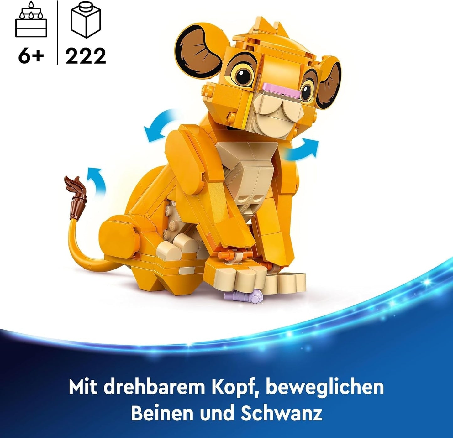 LEGO Ç€ Disney Simba, lejonkungens unge, byggleksak för barn, fantasilekset med lejonfiguren, cool presentidé för tjejer och pojkar från 6 år, barnleksak 43243 Byggset Beuche den LEGO-Store