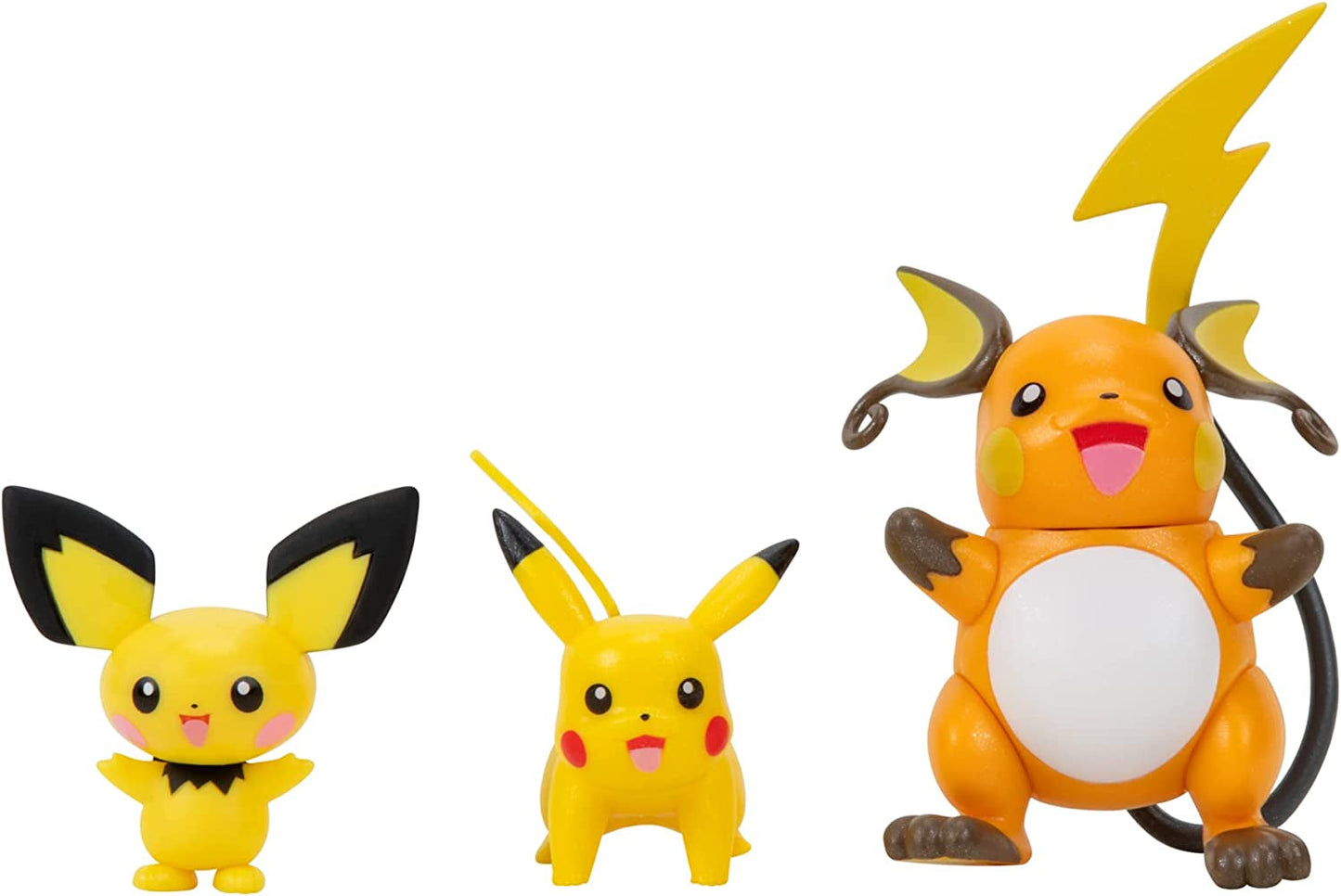Pokemon PKW2778 Select 3-pack med Pichu och Pikachu och 7,6 cm Raichu Battle Figures Evolution Multipack Style 2 Actionfigurer Naty Shop Multipack - Pichu, Pikachu, Raichu