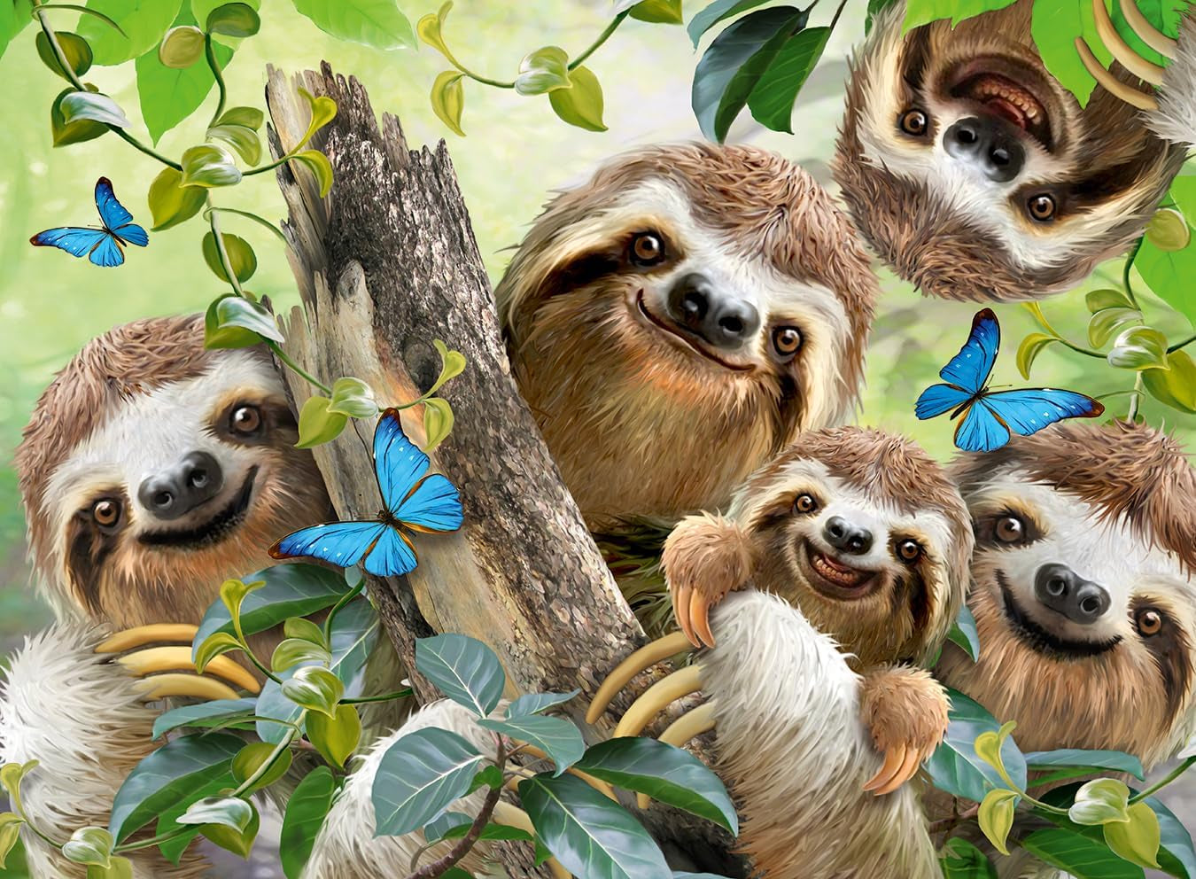 Ravensburger Puzzle 12000203 - Sloth Selfie - pussel 500 bitar för vuxna och barn över 10 år, pussel med djurmotiv Puzzle Naty Shop Classic