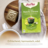 Yogi-te - Matcha grönt te med citron, ekologiskt ayurvediskt grönt te, grönt te, Matcha, citrongräs och lime, Yogi-te 6-pack, 6x17 tepåsar (totalt 102 tepåsar)