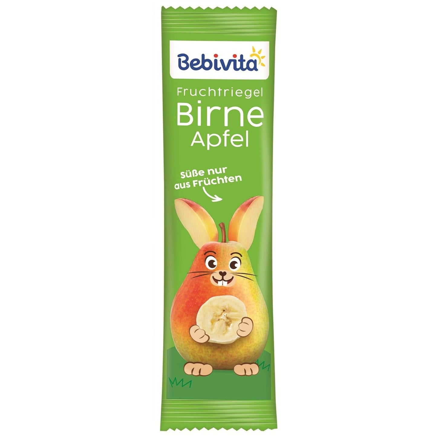 Päron-äpplefruktstänger (20 x 25g), endast sötade med frukt, perfekt mellanmål mellan måltiderna, tillagade av strikt kontrollerade och utvalda ingredienser.