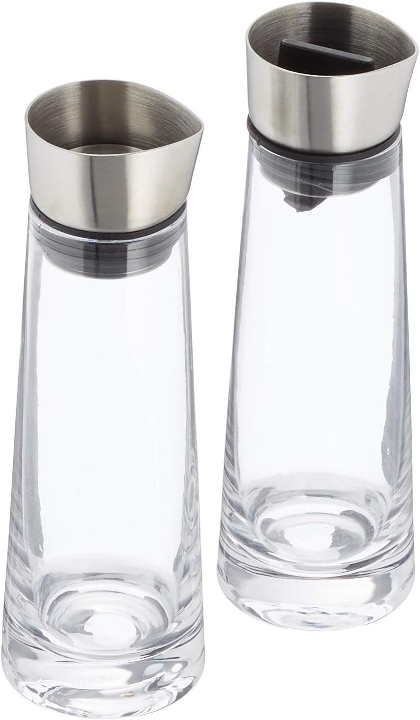 blomus -MACCHIATO- Glassocker- och krämset, kapacitet 180ml, lock i rostfritt stål, för te och kaffe, högkvalitativt utförande, exklusivt utseende (H/B/D: 17 x 5,4 x 5,4 cm, Transparent, 63510)