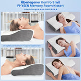 PHYSEN Ortopedisk kudde Nackkudde, Nackstödskudde, Memory Foam Kudde, Ergonomisk Nacksmärtskudde Sovkudde Anti-snarkningskudde för sidor, rygg och mage (62 * 34 * 11 6,5 cm) Cervikala ortopediska kuddar Naty Shop