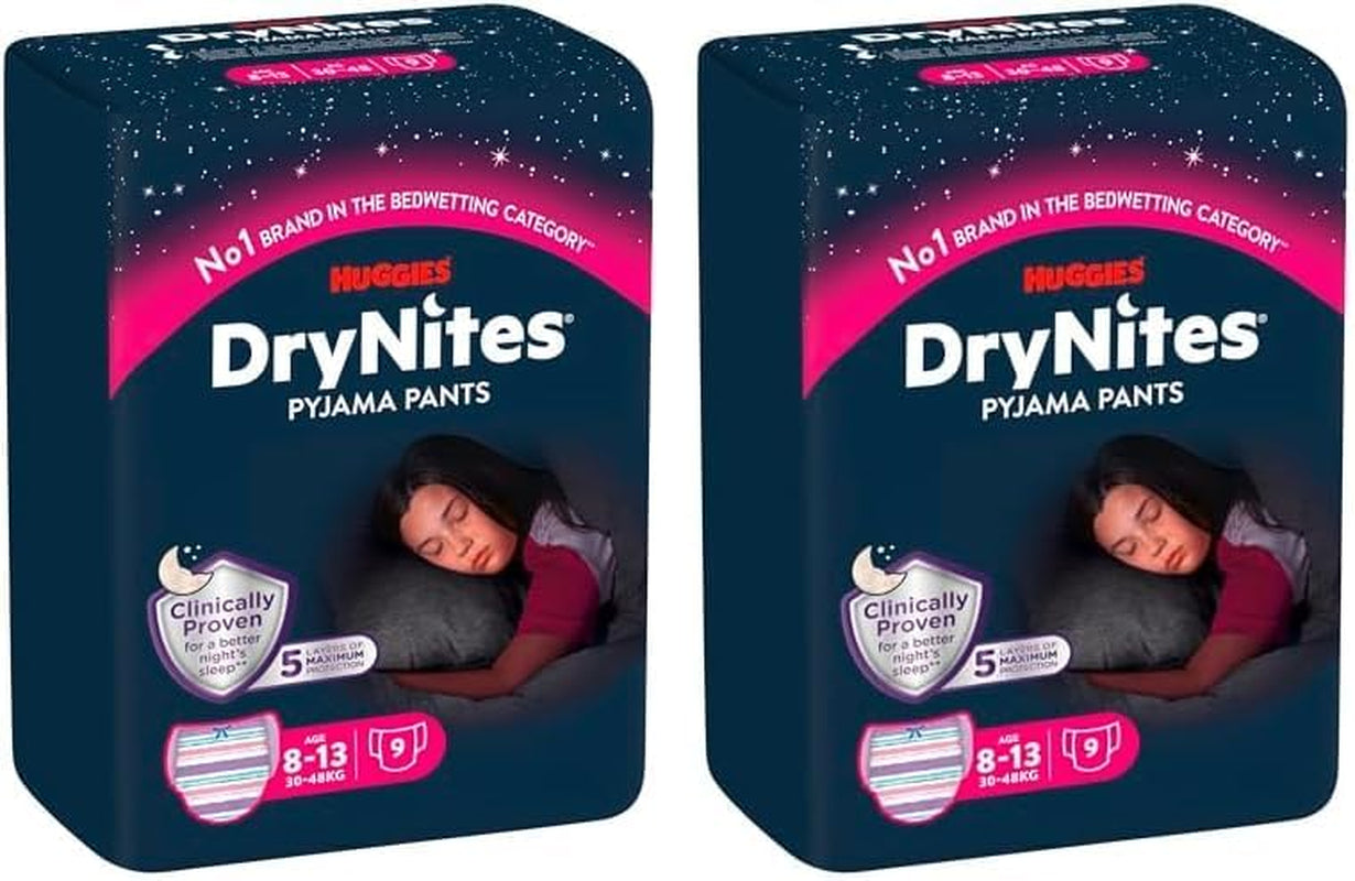 Huggies DryNites nattblöjor för sängvätning för pojkar 13 till ca 8-13 år (30-48 kg) 33-delade (3x11) Jumbo månadspaket XL blöjtrosor Vazba badprodukter