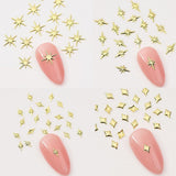120 st Guld-Silver Star Nail Charms Star Y2K Nails Metal Star Nail Charms Blandade storlekar Nagelskruvar Star Nail Design Nail Art 3D Star Charms Nageldekoration Nagelberlocker Nageltillbehör