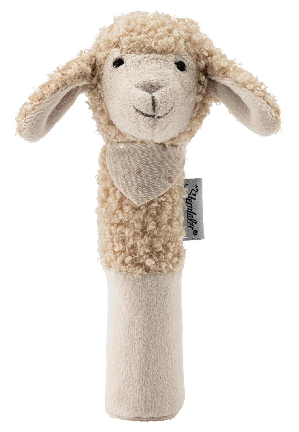 Sterntaler baby squeaker får Flocke - Babyleksak gjord av mjuka tyger - Babygreppleksak - Första försöken att fånga och leka, sandfärg Bebe Toys Naty Shop