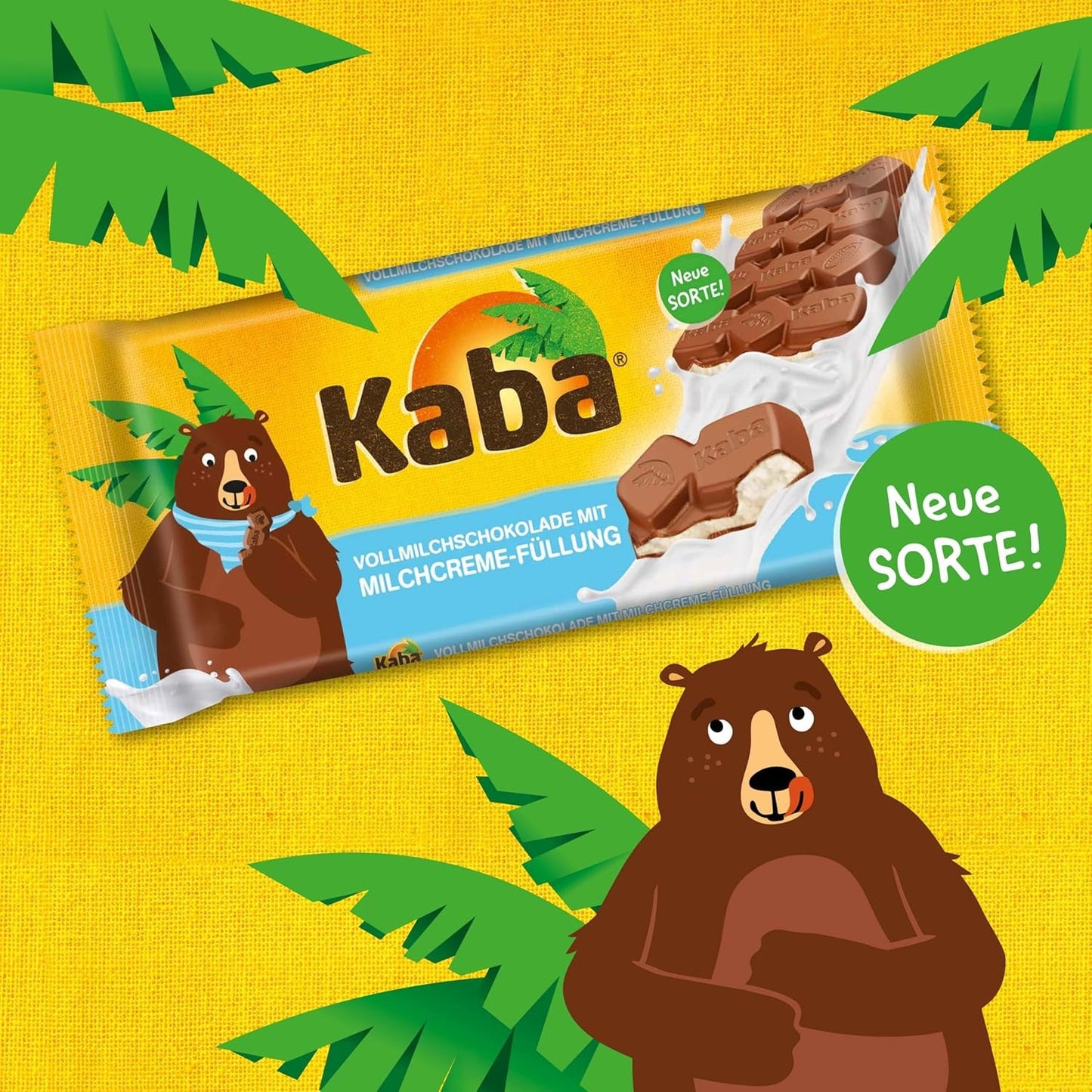 Kaba helmjölks- och mjölkgräddchoklad, fylld chokladkaka, 90g bar, smält-i-munnen choklad med lättmjölkgrädde och Kaba originalsmak