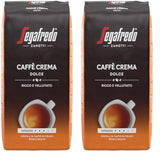Segafredo Zanetti Caffè Crema Dolce - Hela bönor (1 kg-pack) - Lämplig för Caffè Crema - Lätt till medelrostade kaffebönor med mild och balanserad smak (2-pack)