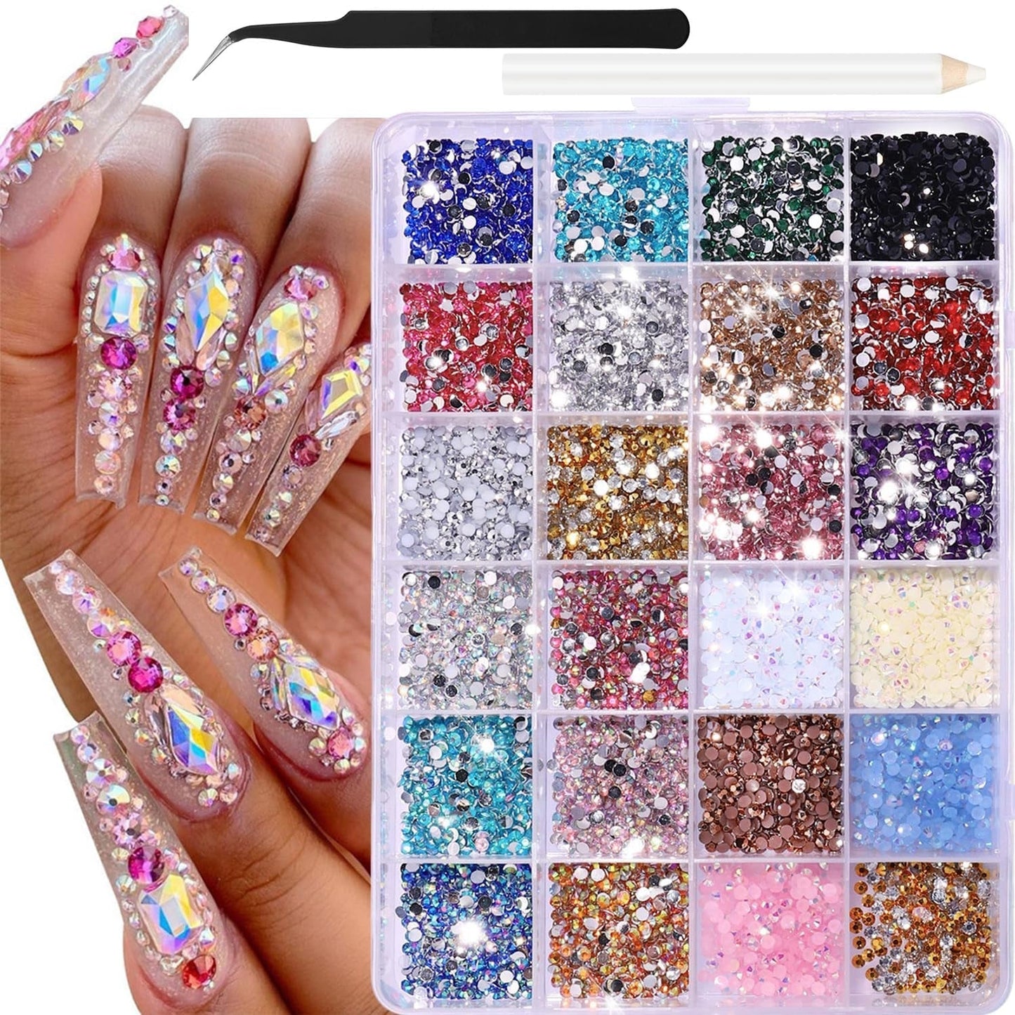 GZMAYUEN 920st Guld Silver Flatback Perlen Für Nägel, Halbrunde Weiße Beige Nail Perlen, Kleine Halbrunde Flatback Perlen Für DIY Nail Art Decor