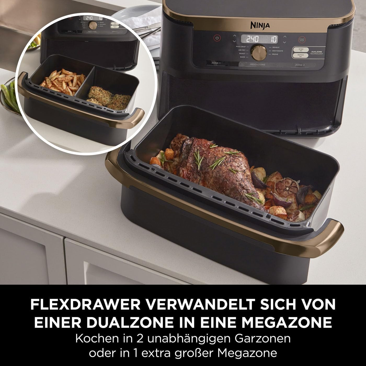 Ninja Foodi Flexdrawer Dual Zone Air Fryer, AF500EUCP Appliances Naty Shop