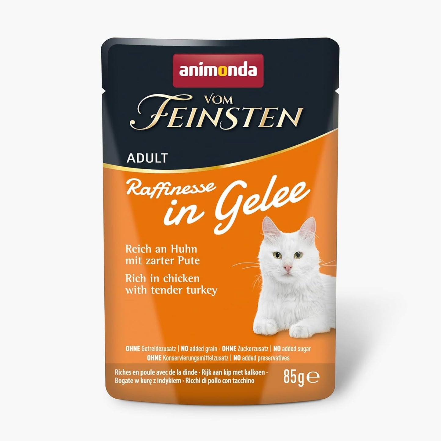 animonda Vom Feinsten Adult Raffinesse Katzenfutter in Gelee, Mixpack vom Land (12 x 85 g), Nassfutter mit Taurin och Vitamin D3, ohne Zusatz von Zucker, Soja och Getreide