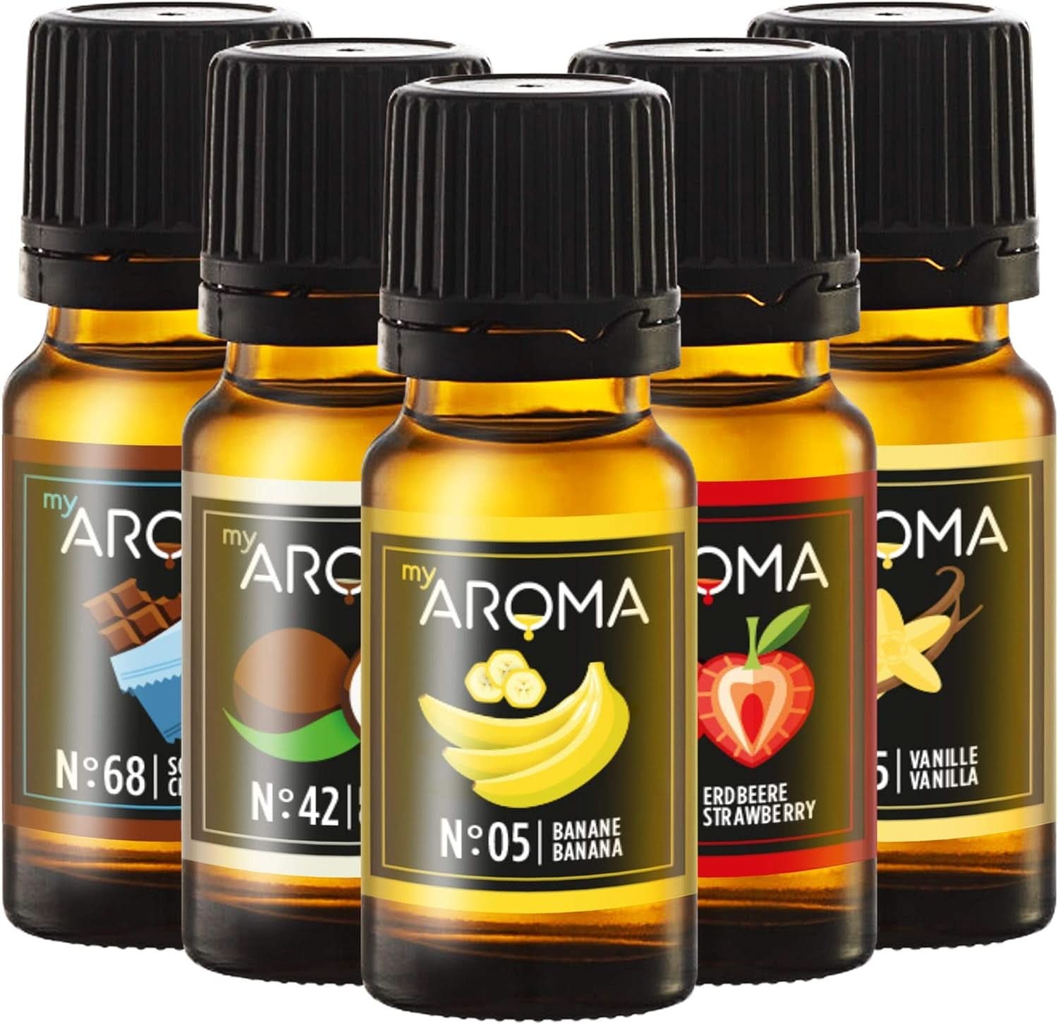 Myaroma | Set: Forest & Meadow - Ren naturlig smak med fruktsmak och fruktsmak (5 x 10 ml) | Sockerfria och osötade sötningsmedel Naty Shop Tunul sportive
