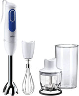 Braun Multiquick 3 MQ 3000 Smoothie+ Stabmixer – Pürierstab Mit 2 Geschwindigkeiten, Powerbell plus Und Splashcontrol-Technologie, 700 Watt, Inkl. 600 Ml Mix- & Messbecher, Blau/Weiß Kitchen Naty Shop Mq3025 Omelett