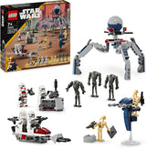 LEGO Star Wars 75372 Clone Trooper & Battle Droid Battle Pack, inkl. 4 minifigurer, 5 droider och speedermotorcykel med shooter - Byggleksak för pojkar och flickor i åldern 7+ Byggset Besuche den LEGO-Store Battle pack
