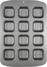 CSB106 Quadratische Antihaftbeschichtete Backform Mit 12 Minilöchern Aus Karbonstahl, Edelstahl, Silver, 37,3 X 26,1 X 3,1 Cm Formar och brickor för bakning Naty Shop
