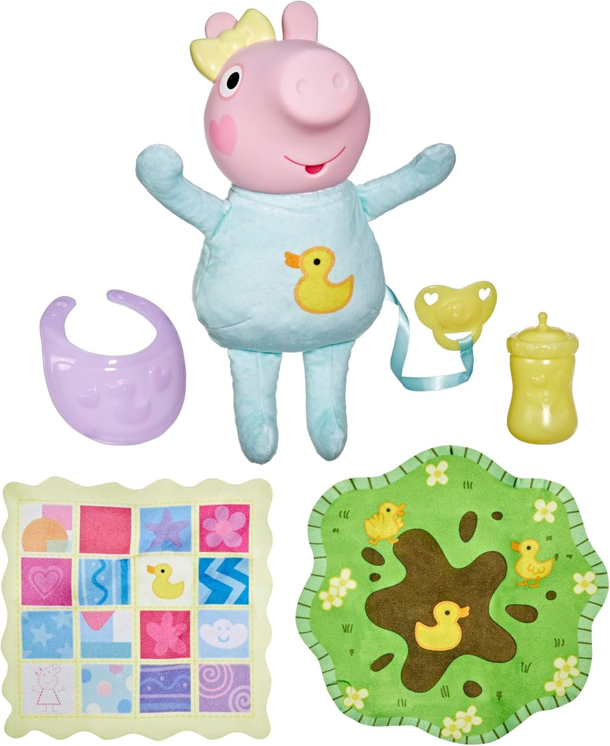Peppa Pig 28 cm Evie Interactive Doll med 20 ljud och många funktioner, leksaksset för barn 3 år och uppåt