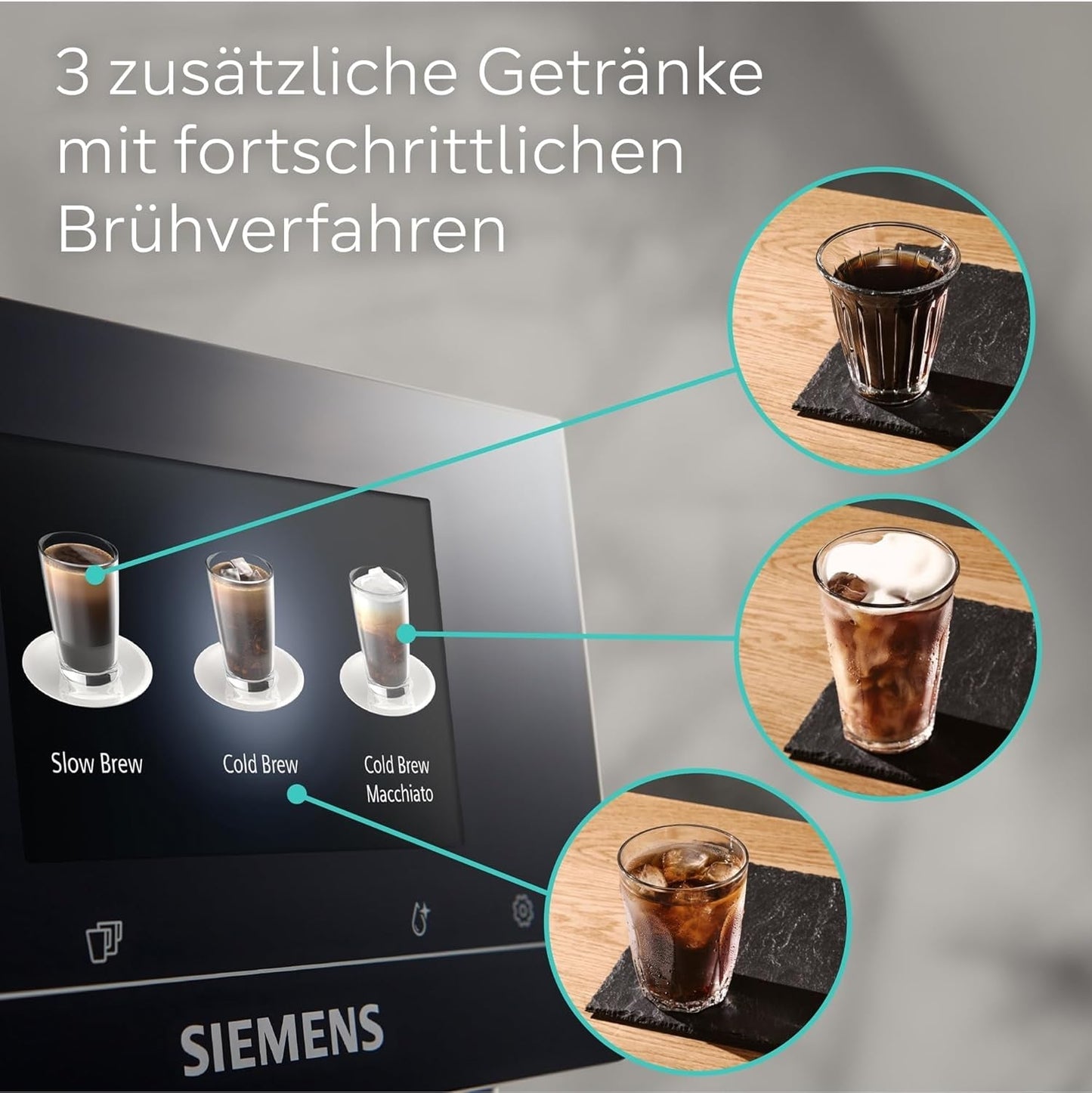 Automatisk espressomaskin Siemens EQ700 classic TP715D01, appkontroll, kallbryggning, intuitiv pekskärm, upp till 10 individuella kaffekreationer som favoriter, automatisk ångrengöring, 1500 W, silvergrå