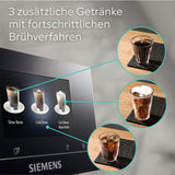 Automatisk espressomaskin Siemens EQ700 classic TP715D01, appkontroll, kallbryggning, intuitiv pekskärm, upp till 10 individuella kaffekreationer som favoriter, automatisk ångrengöring, 1500 W, silvergrå