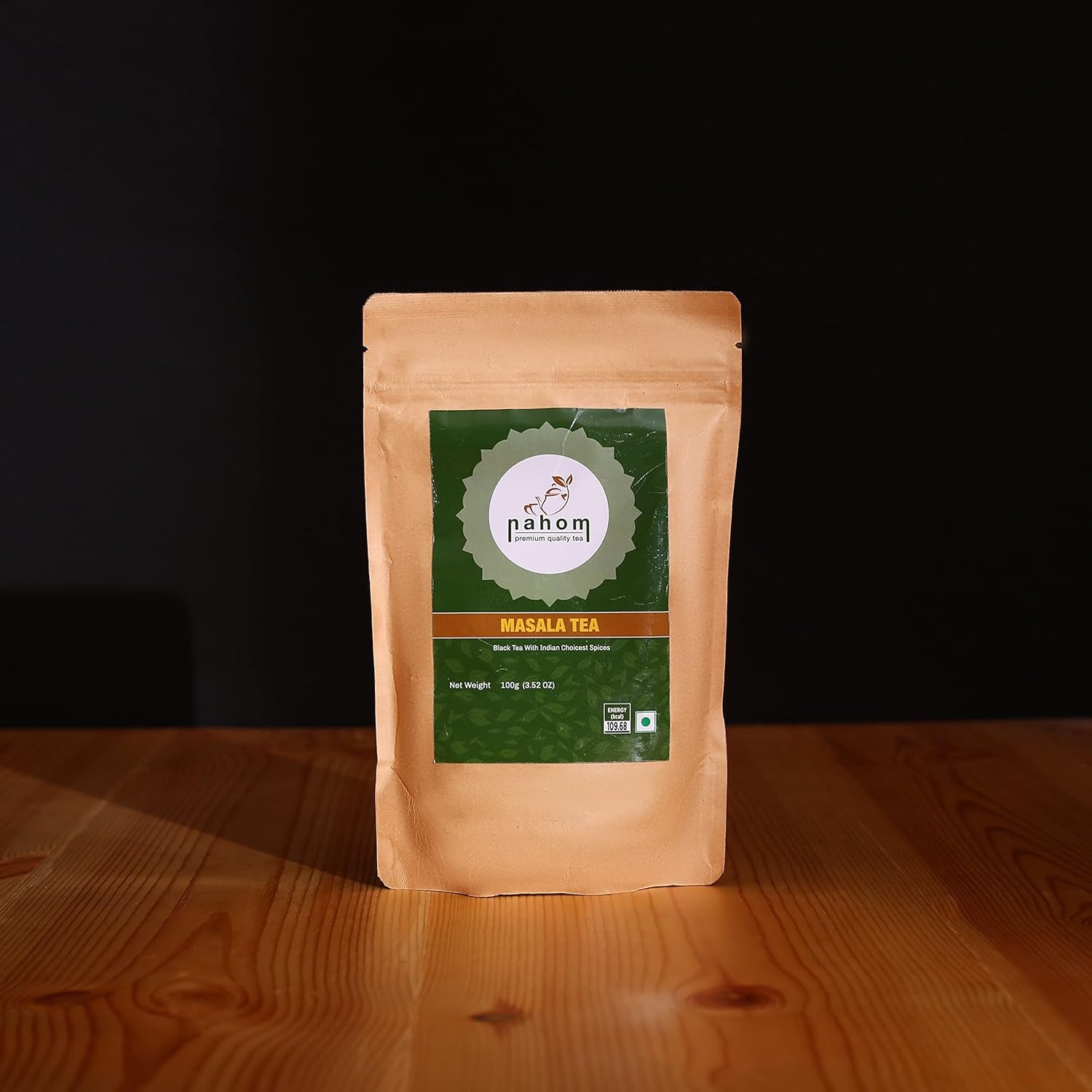 Indiens Masala Chai Loose Leaf Tea | 50 koppar, blandning av svart te, kanel, kardemumma, svartpeppar | Kryddat Masala-te | Chai Latte Suited 3,53 oz/ 100 g påse