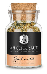 Ankerkraut Gurkensalat, 60 g i korkglas, Würze Gherken-Salat Ganz Einfach, Zuckerfrei och Ohne Gesmackverstärker, Mischung würzender Ingrediens für Salat