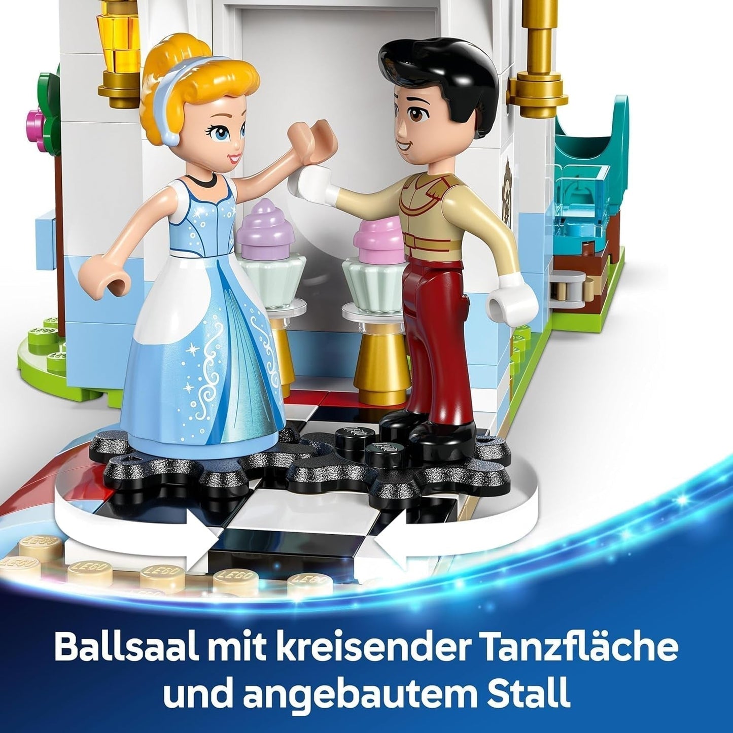 LEGO Ç€ Disney Princess Castle Askungen och hästvagn, set för flickor 6 år och uppåt, fantastisk leksak med prinsessan Askungen och Prince charmiga minidockor, presentidé för Disney-fans 43275 Byggset Beuche den LEGO-Store