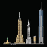 LEGO Architecture New York City Set, Skyline Model Kit med World Trade Center och Frihetsgudinnan, hantverk för vuxna, hem- och kontorsdekorationer, presenter för kvinnor och män 21028 Byggset Besuche den LEGO-Store