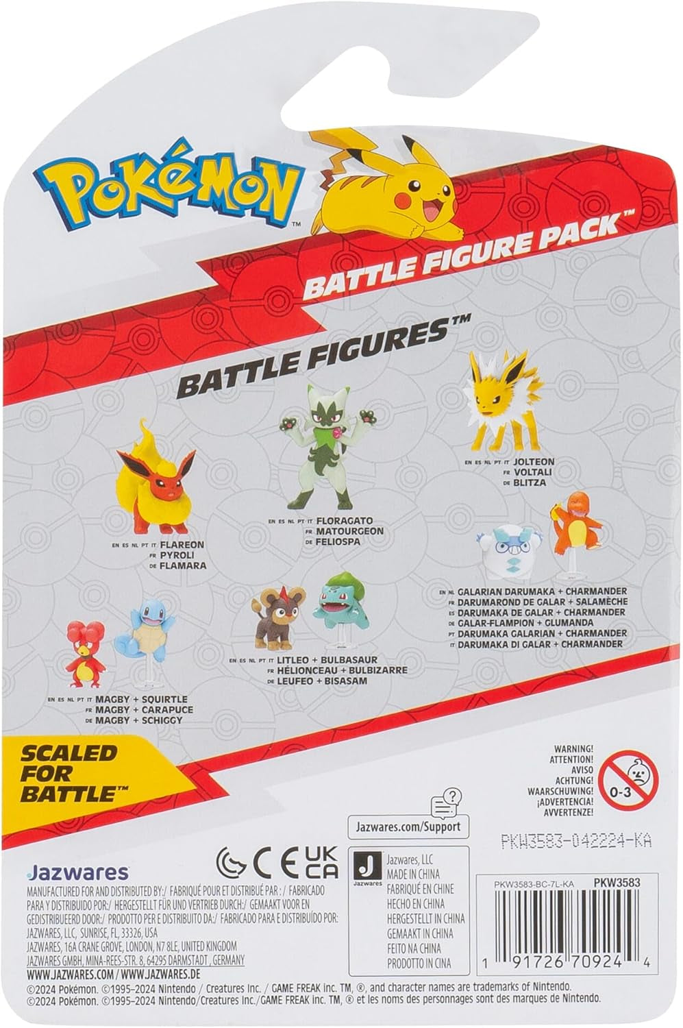 Pokémon PKW3583 - Battle Figure Pack - Leufeo & Bisasam, Officiella detaljerade figurer, 5 cm vardera Actionfigurer Naty Shop