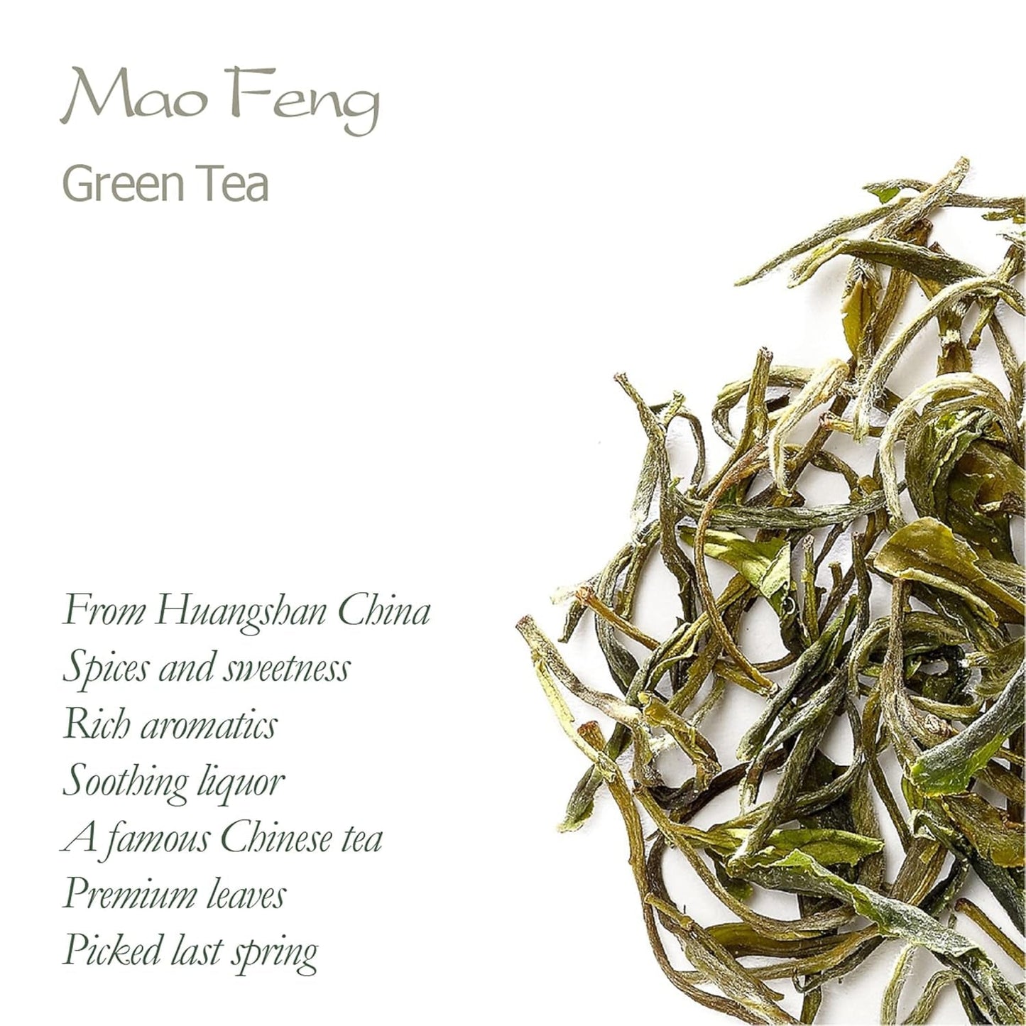 Mao Feng Huangshan Grönt te - Berömt kinesiskt te från Huang Shang - Maofeng Yellow Mountains Green Tea Leaves Kina Mao Feng Tea Organic Green Tea Chinese Green Tea Green Tea